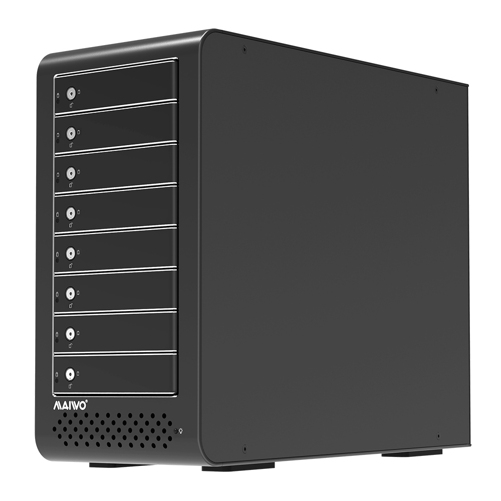 MAIWO Aluminum Multi 8 Bays 2.5" / 3.5" SATA HDD / SSD Enclosure RAID Cabinet docking